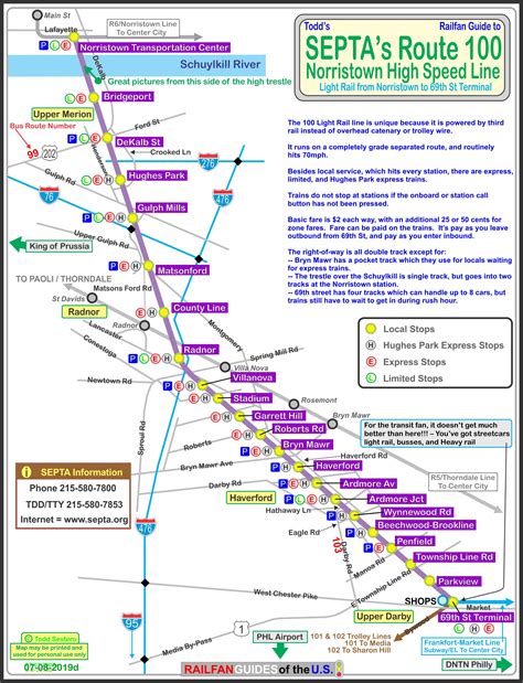Septas Norristown High Speed Line Route 100 Railfan Guide