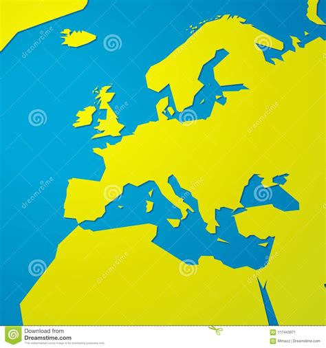 Simple Green Blank Map Of Europe Stock Vector Illustration Of Modern
