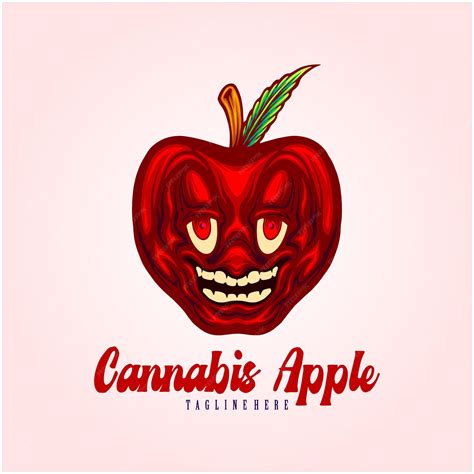 Premium Vector | Smiling face apple kush weed strain illustrations