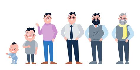 Free Vector Character With Human Life Cycles Vector Illustration