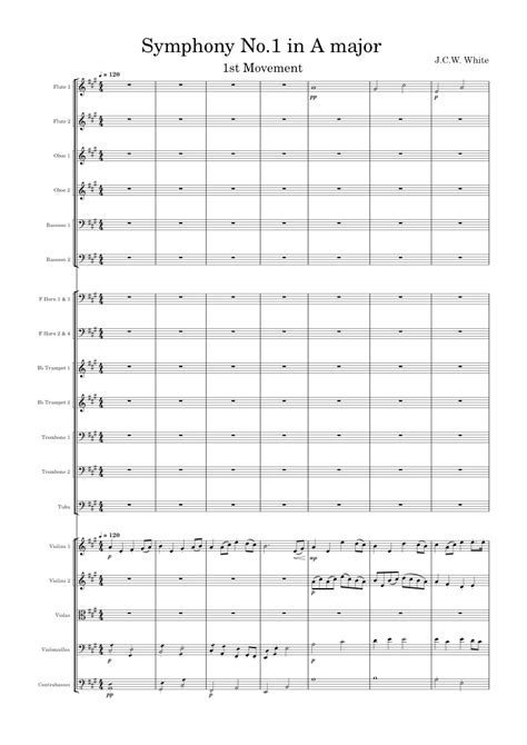 Symphony No1 In A Major 1st Movement Sheet Music For Trombone Tuba