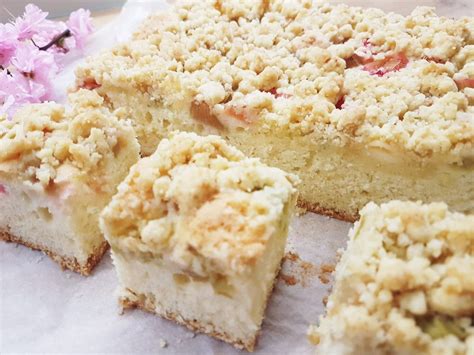 Ciasto ucierane z rabarbarem i kruszonką Słodki Blog Food Desserts