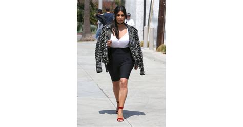 kim kardashian wearing biker shorts popsugar fashion photo 4