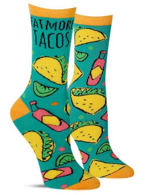 Eat More Tacos Socks Womens In 2020 Funny Socks For Men Socks