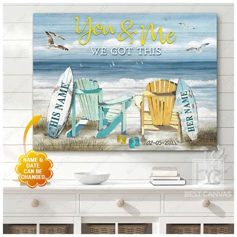 Personalized Canvas Beautiful Beach View With Relaxing Chair Art You