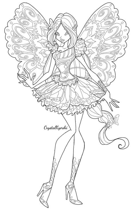 Winx Club Coloring Pages Bloom Butterflix Transformation
