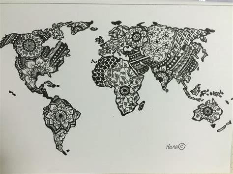 Free World Map Mandala Art 2022 World Map With Major Countries