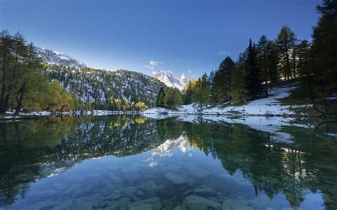 Nature Landscape Lake Snow Forest Mountain