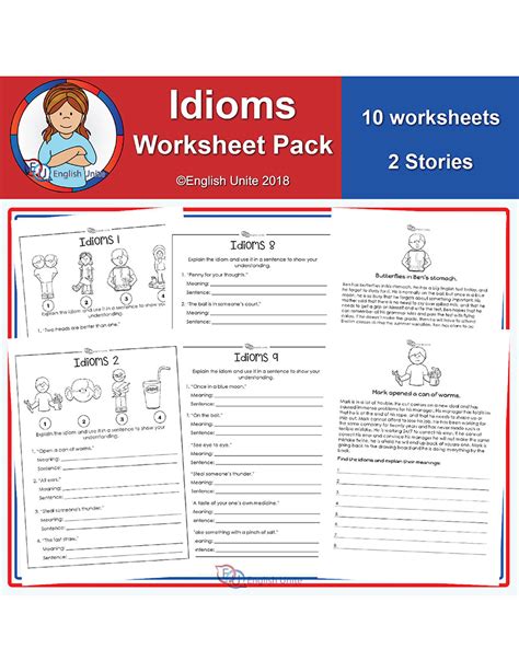 English Unite Idiom Worksheets 12 Pack