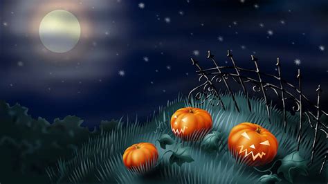 Download Night Moon Pumpkin Holiday Halloween Hd Wallpaper