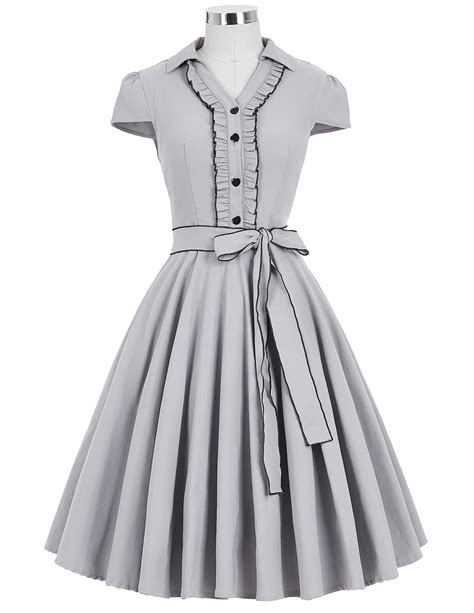50s 60s Swing Vintage Retro Party Dress Short Sleeve Summer Women ...