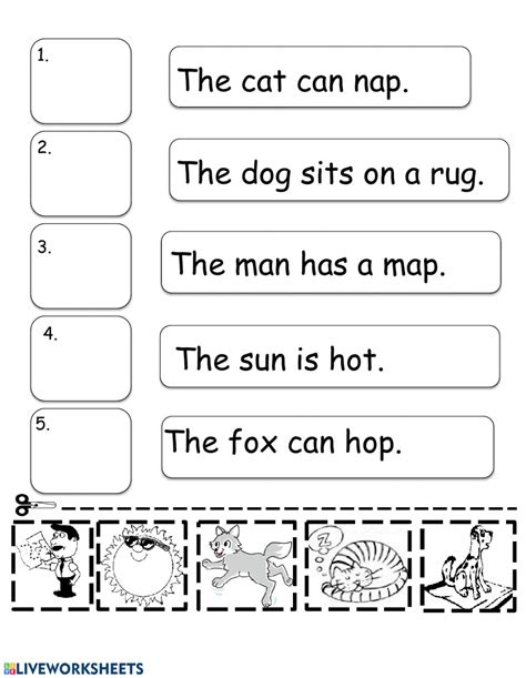 Cvc Words Simple Sentences For Kindergarten To Read Pdf Worksheets