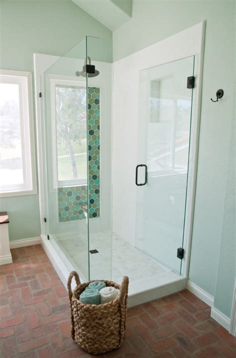 Upstairs bathrooms downstairs bathroom bathroom renos laundry in bathroom small bathroom bathroom ideas teal bathrooms green bathroom decor paris. Hexagon Shower Accent | Fireclay Tile