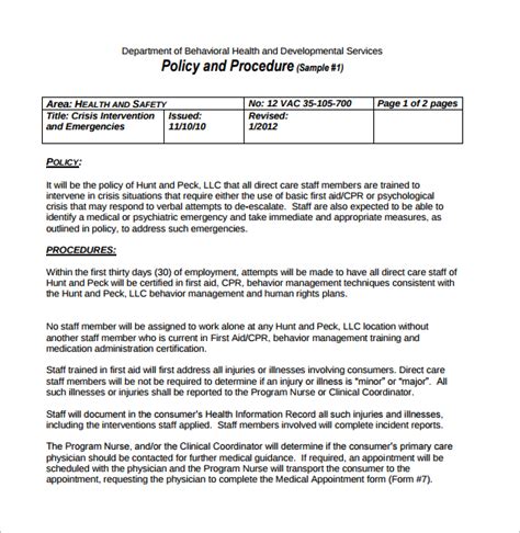 28 Policy And Procedure Templates Free Word Pdf Download