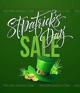 Saint Patricks Day Sale Poster Lettering Banner Vector Clipart