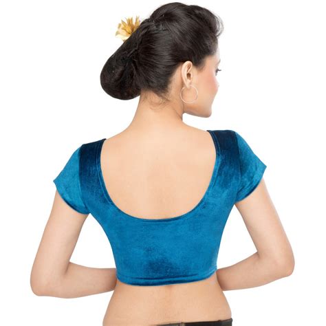 Designer Indian Strech Velvet Non Padded Stretchable Half Sleeves Saree Blouse C Ebay