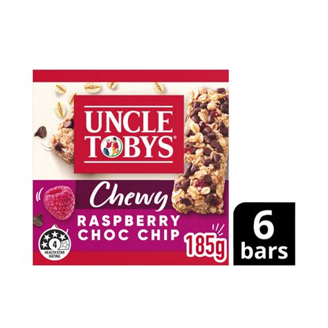 buy uncle tobys chewy muesli bars raspberry choc chip 185g coles