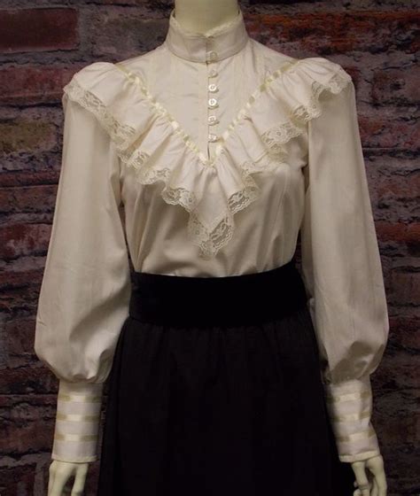 Beautiful High Neck Victorian Lace Blouse This Charming Vintage Style