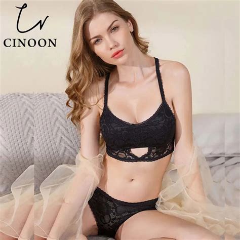 CINOON Hot Sale Bra Set Push Up Lingerie Lace Underwear Sexy Bra And Transparent Women Panties