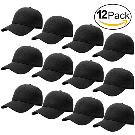 12 Pack Bulk Sale Plain Velcro Baseball Cap Adjustable Size Solid Color