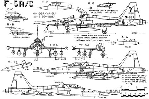 Northrop F A Freedom Fighter Airplane Military Aircraft Airplane Drawing