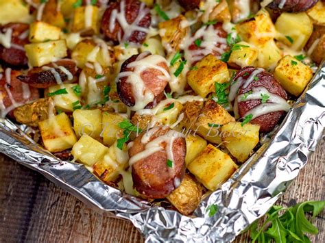 The peppers, onion and garlic make the house smell incredible with the smoked sausage. Kielbasa Potato Bake - The Midnight Baker