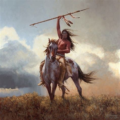Native American Warriors On Horse Интересное в живописи современных