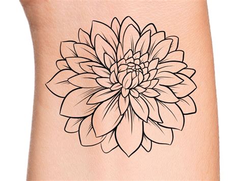 discover 79 outline dahlia flower tattoo in cdgdbentre