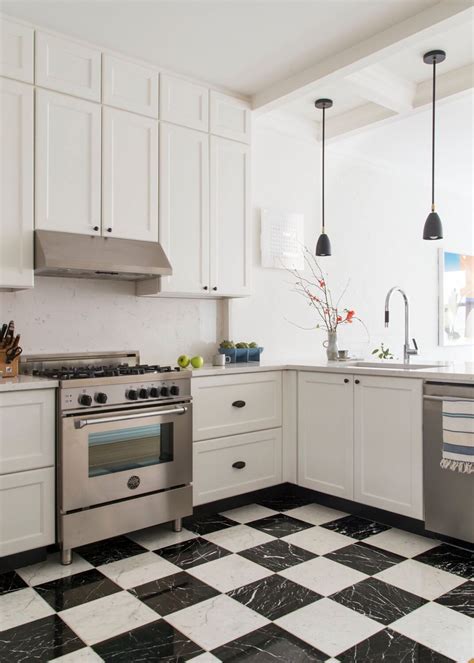 20 Black And White Tile Floor Kitchen Decoomo