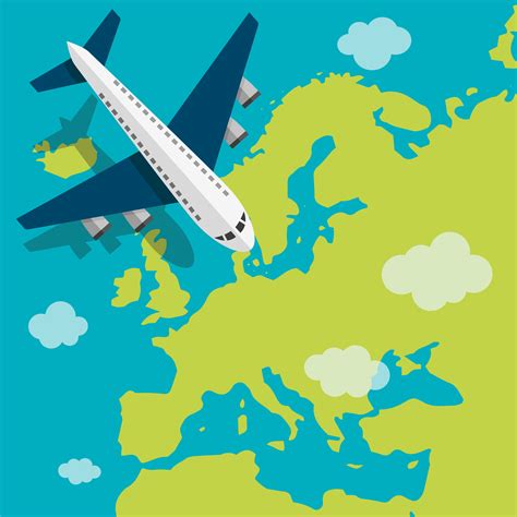 Airplane Flying Over Europe 702458 Vector Art At Vecteezy