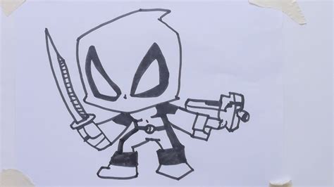 How To Draw Cartoon Deadpool Youtube