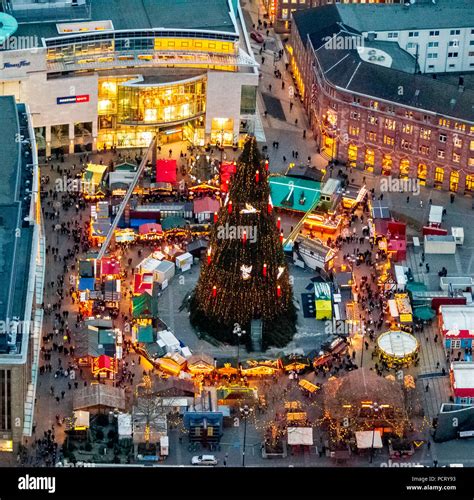 Giant Christmas Tree On Hansaplatz Square Dortmund Christmas Market