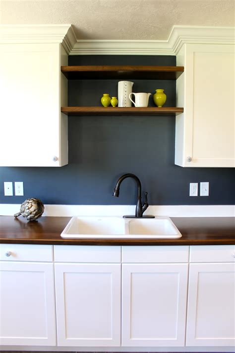 Pictures of kitchens with yellow walls white cabinets and blue. Amy's Casablanca: Kitchenette Transformation