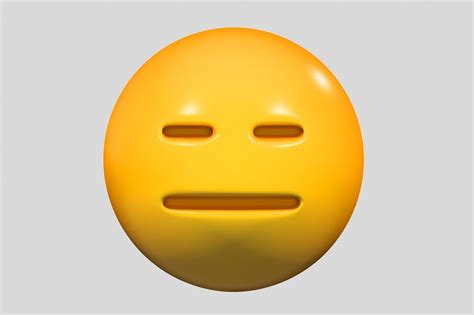 The emoji with a straight line mouth and open eyes shows not giving away any particular emotion. Emoji Expressionless Face faces 3D model | CGTrader
