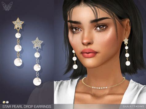 The Sims 4 Star Pearl Drop Earrings By Feyona The Sims Game
