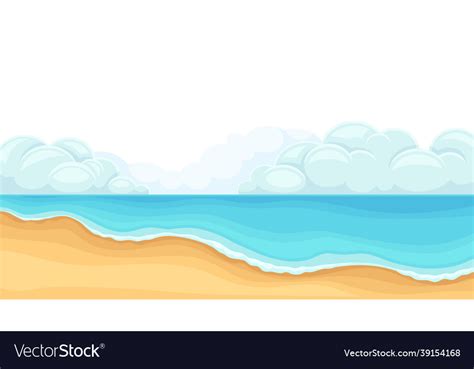 Tropical Beach With Sandy Sea Shore And Water Vector Image