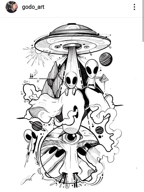 Pin By Bryce Terrell On Tatuagens Alien Tattoo Tattoo Drawings Art