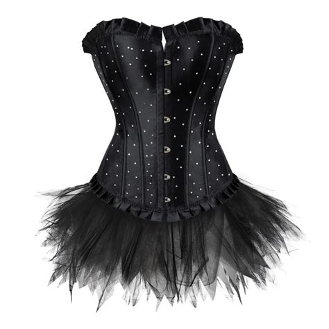 satin sexy rhinestone corset and carnival dress lace up boned waist