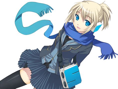 Download Anime Vector Art Anime Blonde Girl School Full Size Png