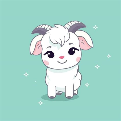 Cute Kawaii Goat Chibi Mascot Vector Cartoon Style 23169768 Vector Art