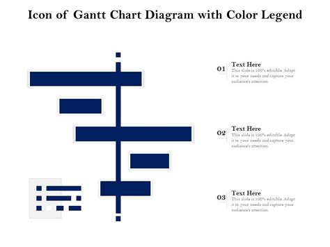 Icon Of Gantt Chart Diagram With Color Legend Powerpoint Slides