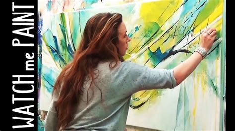 Abstract Large Acrylic Painting Demo Speedpainting Timelapse By