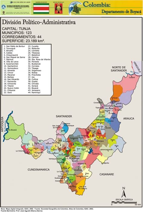 Mapa De Boyacá Con Municipios Departamento De Colombia Para Descargar