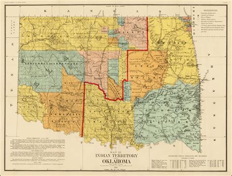 Map Of Indian Territory And Oklahoma 1890 Barry