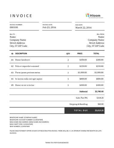 The template records each entry distinctively which aids to sort or search data on the basis of a particular field. 19 Blank Invoice Templates in MS Excel | Hloom