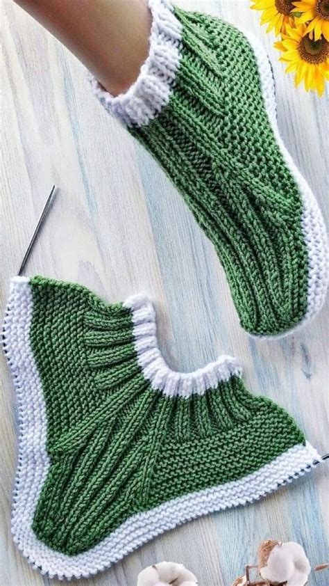 How To Knit Folded Slippers Tutorials More Knitted Slippers