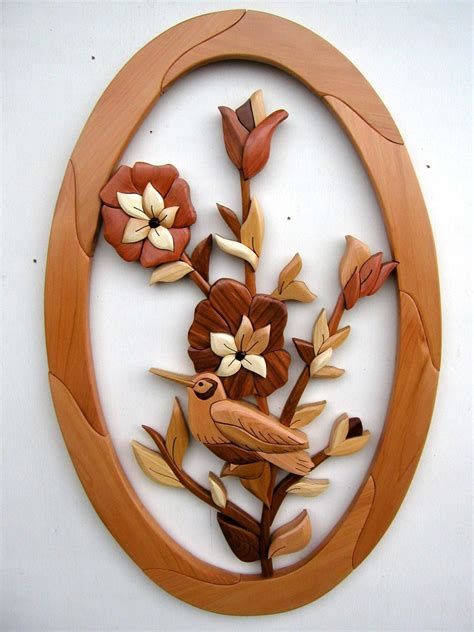 Intarsia Woodworking Pattern Flowers