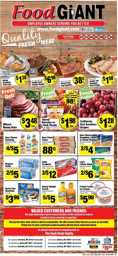 Food Giant Weekly Ad Valid From 07222020 To 07282020 Mallscenters