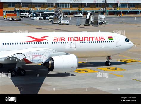 Air Mauritius Airbus A330 Aircraft Taxiing Before Departure To