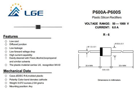 Electrons in the semiconductor recombine with electron holes. Diodes P600g - Buy P600g,400v Diodes P600g,Diodes R-6 P600g Product on Alibaba.com